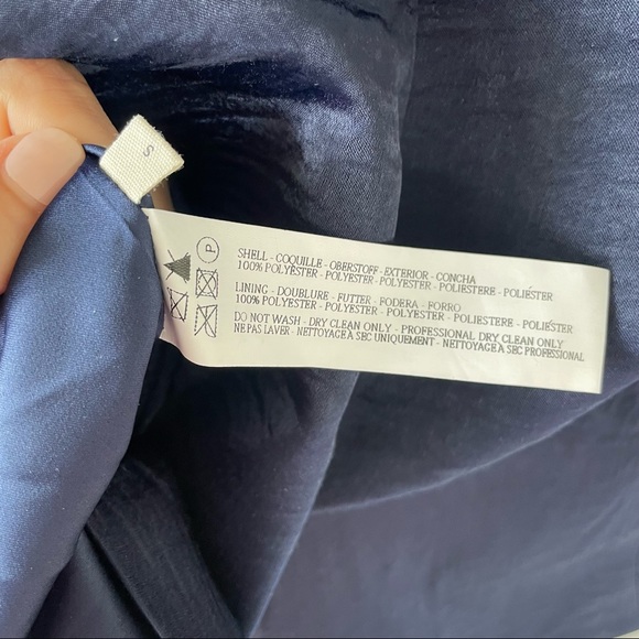 Anthropologie Capulet Navy Blue Notch Collar Satin Boyfriend Blazer NWT - Picture 12 of 13